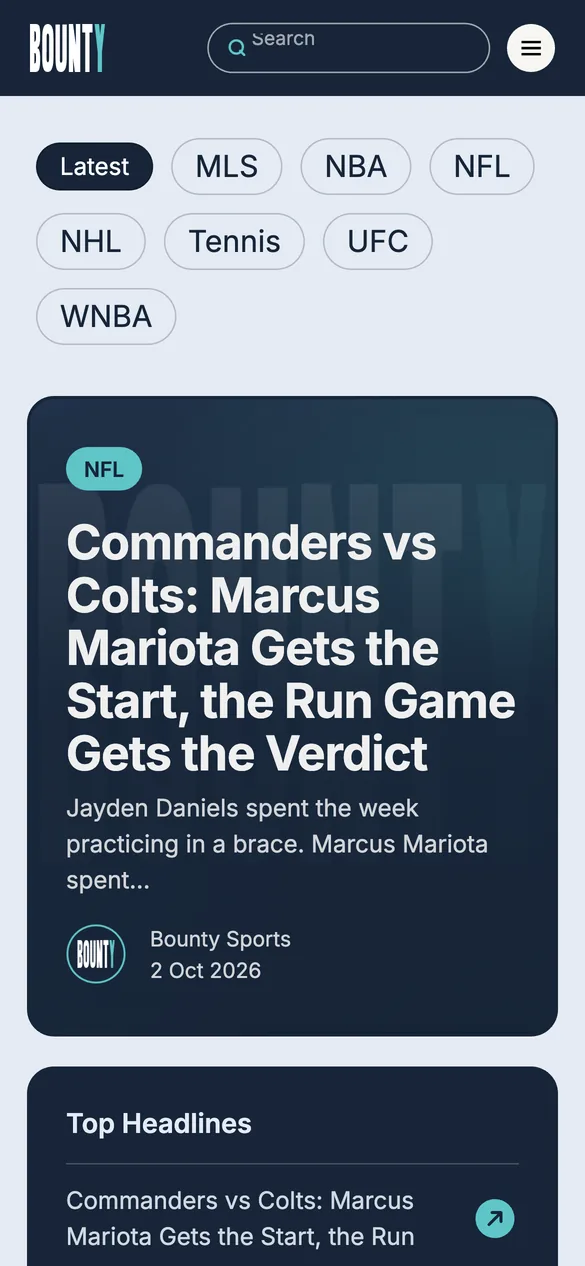 Bounty Sports on mobile